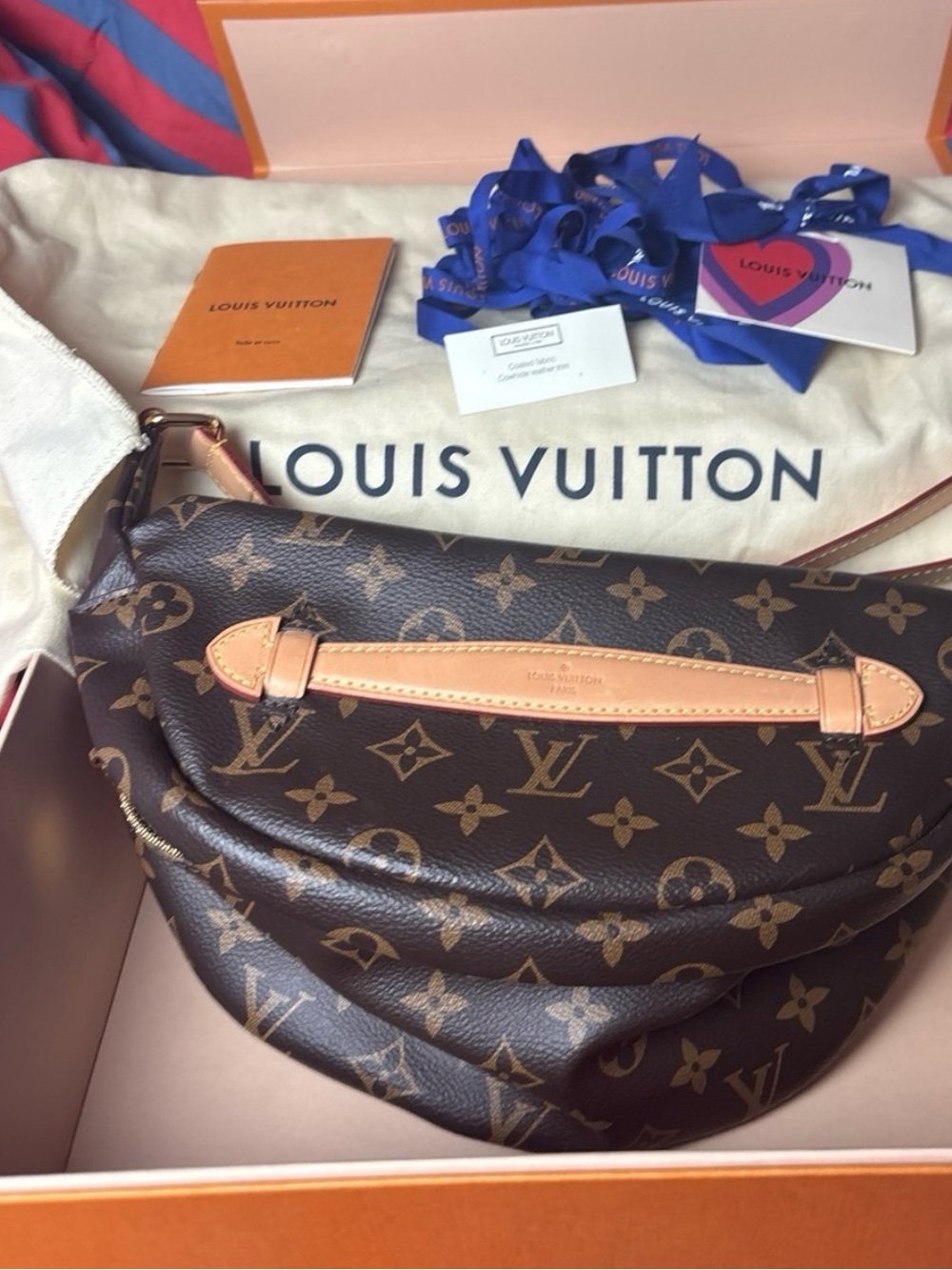 Louis Vuitton Brown Monogram Canvas Crescent Shoulder Bag with Natural Trim